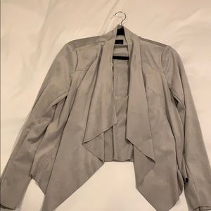 Faux Suede Drape Blazer